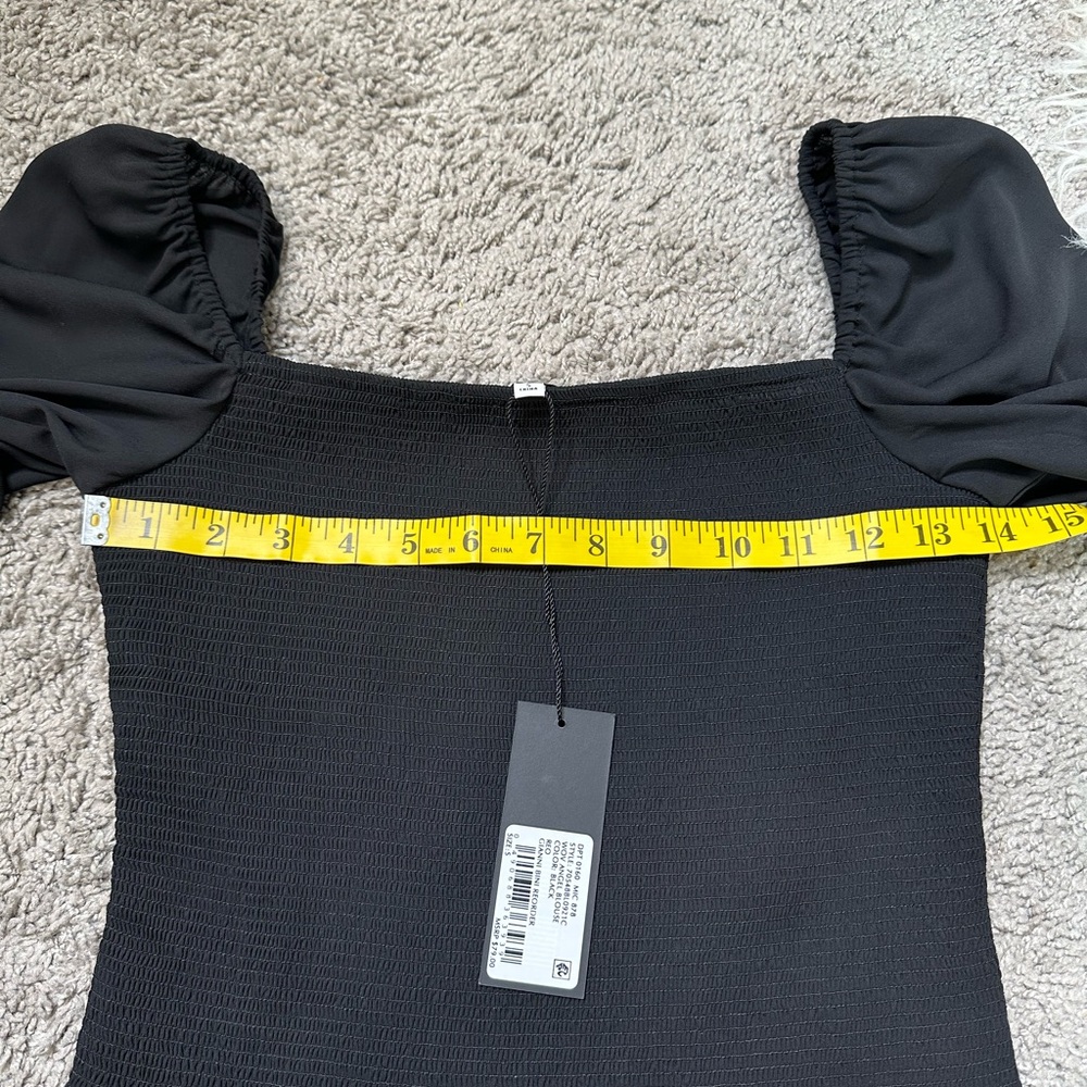 Nwt Gianni Bini Black Smocked long sleeve top - Picture 7 of 8